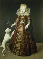 Barn med en hund